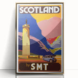 Vintage Scotland Travel Poster - Highlands & S.M.T. Bus Art Print