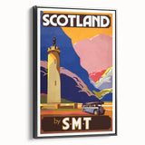 Vintage Scotland Travel Poster - Highlands & S.M.T. Bus Art Print