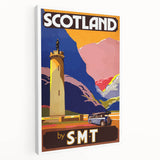Vintage Scotland Travel Poster - Highlands & S.M.T. Bus Art Print