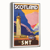 Vintage Scotland Travel Poster - Highlands & S.M.T. Bus Art Print