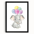Baby Elephant Balloon Nursery Wall Art – Kids Room & Baby Decor