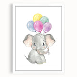 Baby Elephant Balloon Nursery Wall Art – Kids Room & Baby Decor