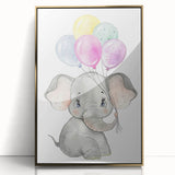 Baby Elephant Balloon Nursery Wall Art – Kids Room & Baby Decor