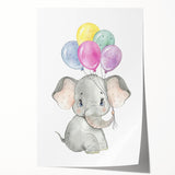 Baby Elephant Balloon Nursery Wall Art – Kids Room & Baby Decor