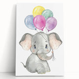Baby Elephant Balloon Nursery Wall Art – Kids Room & Baby Decor