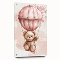 Teddy in Hot Air Balloon - Kids Room Wall Art Canvas and Framed Options