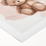 Teddy in Hot Air Balloon - Kids Room Wall Art Canvas and Framed Options