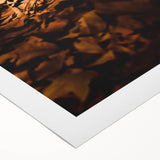 Art deco poster featuring autumnal trees in orange and brown tones on rolled canvas, suitable for dining room wall art.