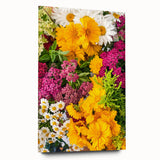 Large abstract wall art on acrylic glass depicting spring themes in vibrant green and blue tones.