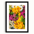 Extra large abstract art print with textured spring-themed colors on a black framed canvas, suitable for living room decor.