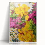 Art deco poster of spring season in pastel shades, framed in white acrylic, ideal for nursery wall art.