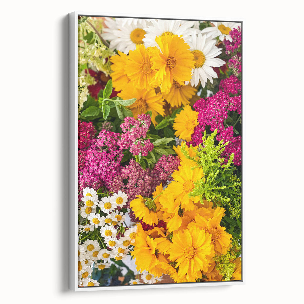 Vintage poster art of spring season with vibrant colors on extra large framed canvas, ideal for living room decor.