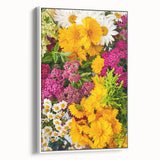 Vintage poster art of spring season with vibrant colors on extra large framed canvas, ideal for living room decor.