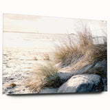 Large abstract wall art in vibrant blues and greens on acrylic glass, suitable for bedroom or dining room decor.