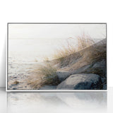 Art deco poster featuring a stylized summer scene in pastel shades on white acrylic, ideal for nursery wall art.