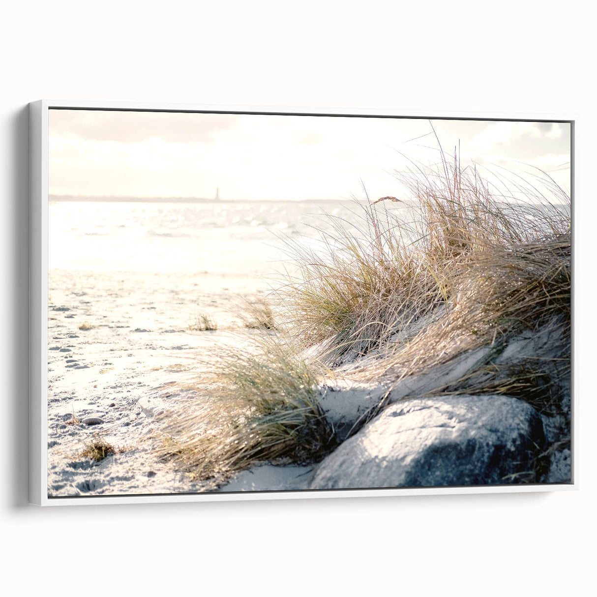Vintage poster art featuring bold, colorful abstract patterns on a large framed canvas, ideal for living room decor.