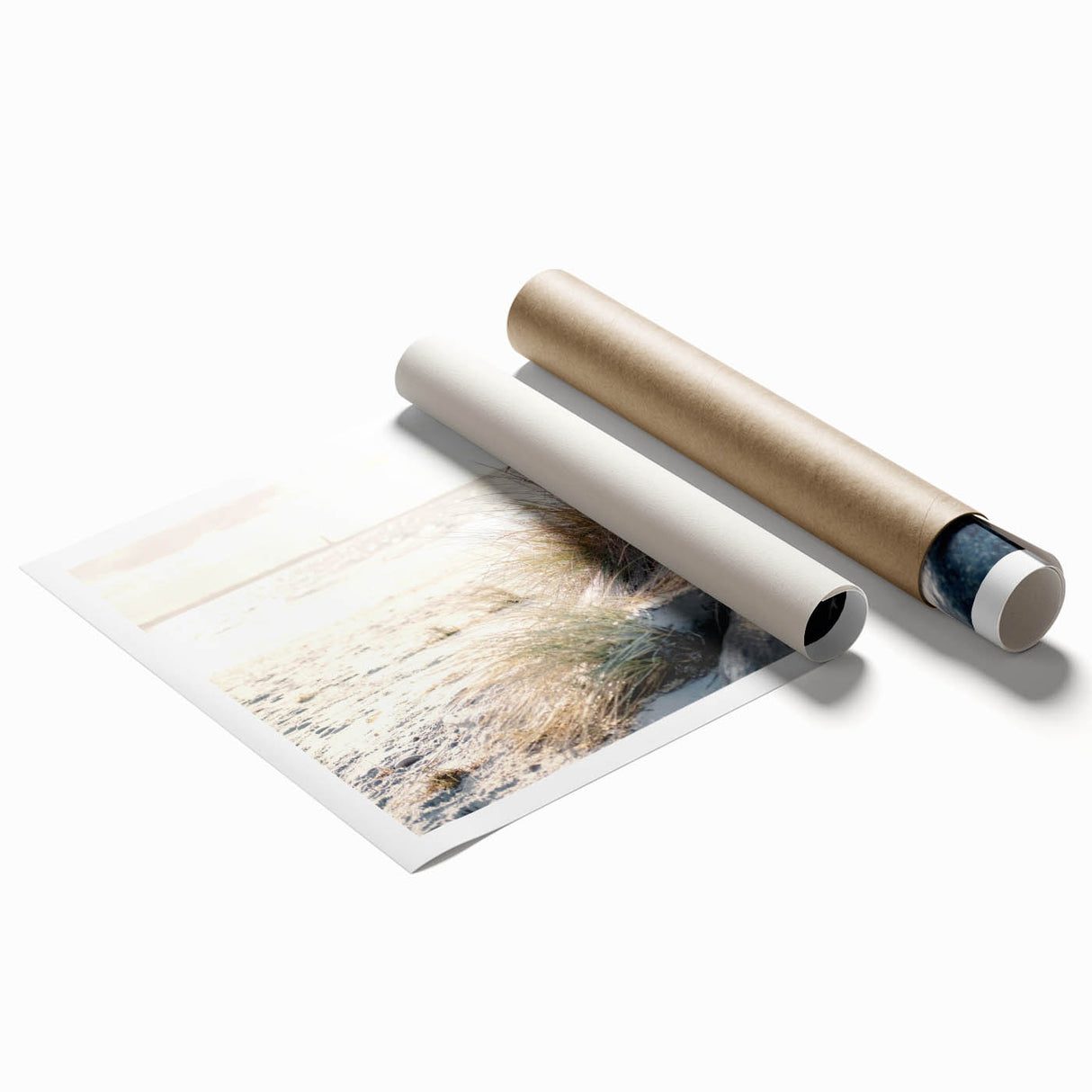 Extra large rolled canvas print featuring a floral design in soft pastel shades.