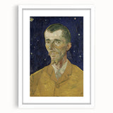 Textured abstract art print with swirling blue and yellow patterns on a white framed canvas, ideal for bedroom decor.