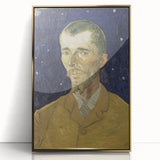 Art Deco style poster of Van Gogh's Starry Night with gold frame, suited for modern art wall decor or nursery.