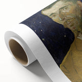 Art deco poster of a stylized cityscape in muted gray and blue tones on rolled canvas, ideal for nursery wall art.