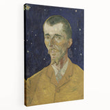 Vincent Van Gogh-inspired large art on stretched canvas with vibrant blue and yellow tones, suitable for kitchen wall art.