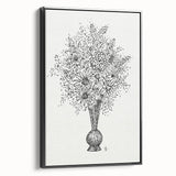 Elegant Black-and-White "Flower Vase" Sketch by Leo Gestel