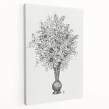 Elegant Black-and-White "Flower Vase" Sketch by Leo Gestel