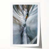 Vibrant rolled canvas print showcasing a stunning landscape with intricate cave formations, featuring rich earth tones and detailed textures, perfect for home decor.