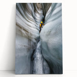 Stretched canvas print depicting a vibrant landscape with intricate caves, featuring rich earth tones and detailed textures, perfect for home decor.