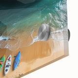 Close-up of a vibrant acrylic painting of dramatic cliffs and landscapes, showcasing intricate textures and rich colors, ideal for modern home decor.