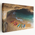 Stretched canvas artwork showcasing a dramatic cliffside landscape with vibrant colors, ideal for home decor. Perfect for nature lovers and art enthusiasts.