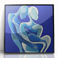 Modern Bedroom Art – Abstract Blue Couple Framed Canvas Print