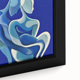 Modern Bedroom Art – Abstract Blue Couple Framed Canvas Print
