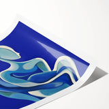 Modern Bedroom Art – Abstract Blue Couple Framed Canvas Print