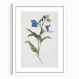 Botanical Blue Bloom - Elegant Floral Canvas Wall Art for Living Room
