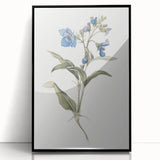 Botanical Blue Bloom - Elegant Floral Canvas Wall Art for Living Room