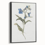 Botanical Blue Bloom - Elegant Floral Canvas Wall Art for Living Room