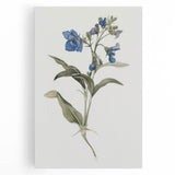 Botanical Blue Bloom - Elegant Floral Canvas Wall Art for Living Room