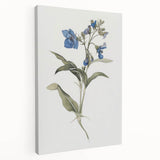 Botanical Blue Bloom - Elegant Floral Canvas Wall Art for Living Room