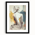 Abstract figurative wall art framed with a sleek black mat, showcasing a vibrant design that adds a modern touch to any decor, perfect for enhancing interior aesthetics.