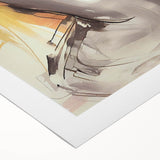 Abstract figurative wall art on rolled canvas, showcasing vibrant colors and dynamic shapes, perfect for modern home decor. Packaged securely for delivery.