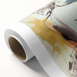 Abstract figurative wall art on rolled canvas showcasing vibrant colors and dynamic shapes, perfect for modern decor. Packaged in a durable tube for safe delivery.