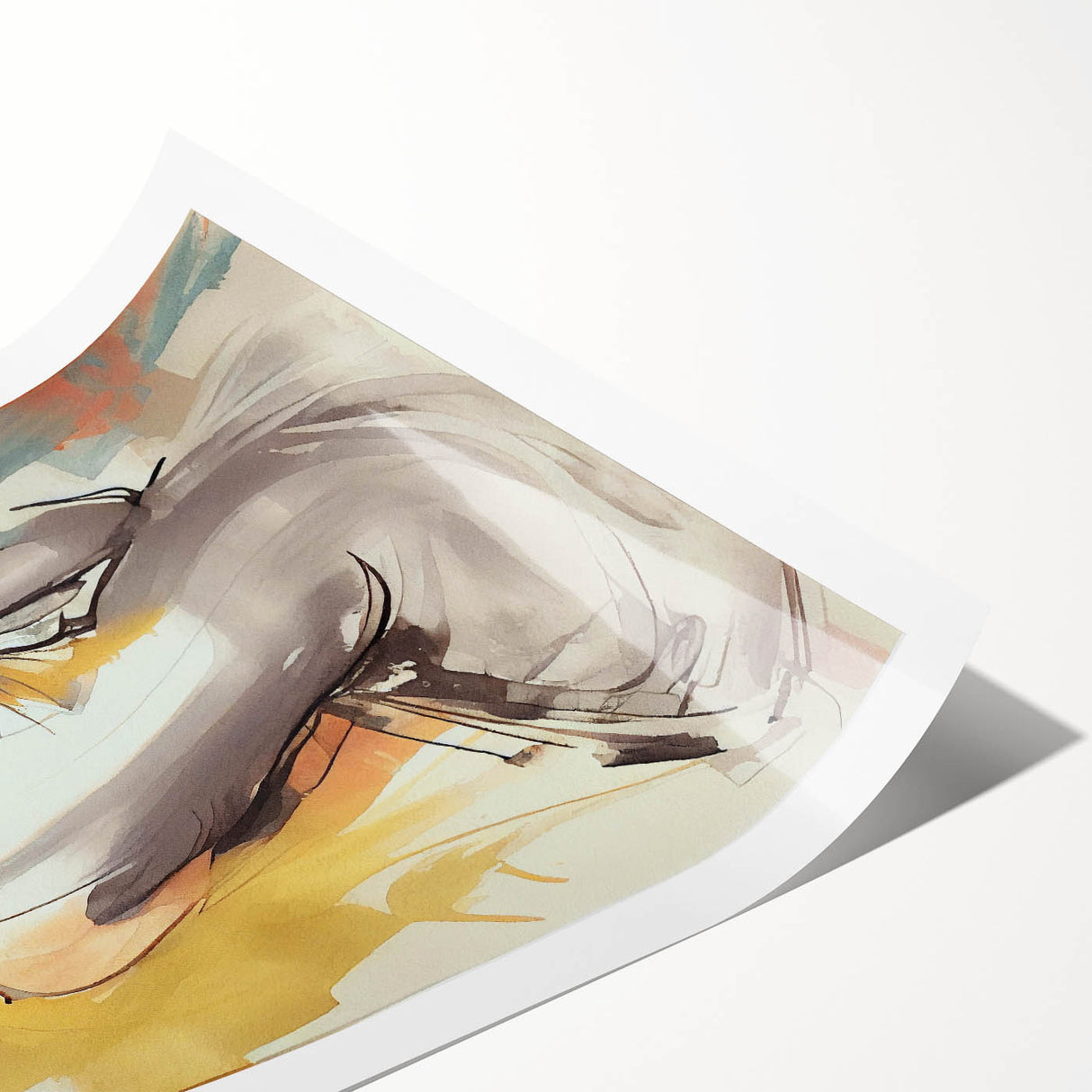 Abstract figurative wall art print showcasing vibrant colors and dynamic shapes, rolled and ready for display. Ideal for modern home decor enthusiasts.
