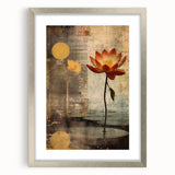 Abstract floral wall art in a silver frame with a mat, showcasing vibrant colors and intricate patterns, ideal for modern home decor and wall aesthetics.