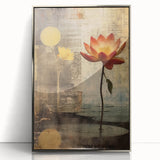 Framed abstract floral wall art featuring vibrant colors and intricate designs, set in a sleek silver frame, perfect for modern home decor.