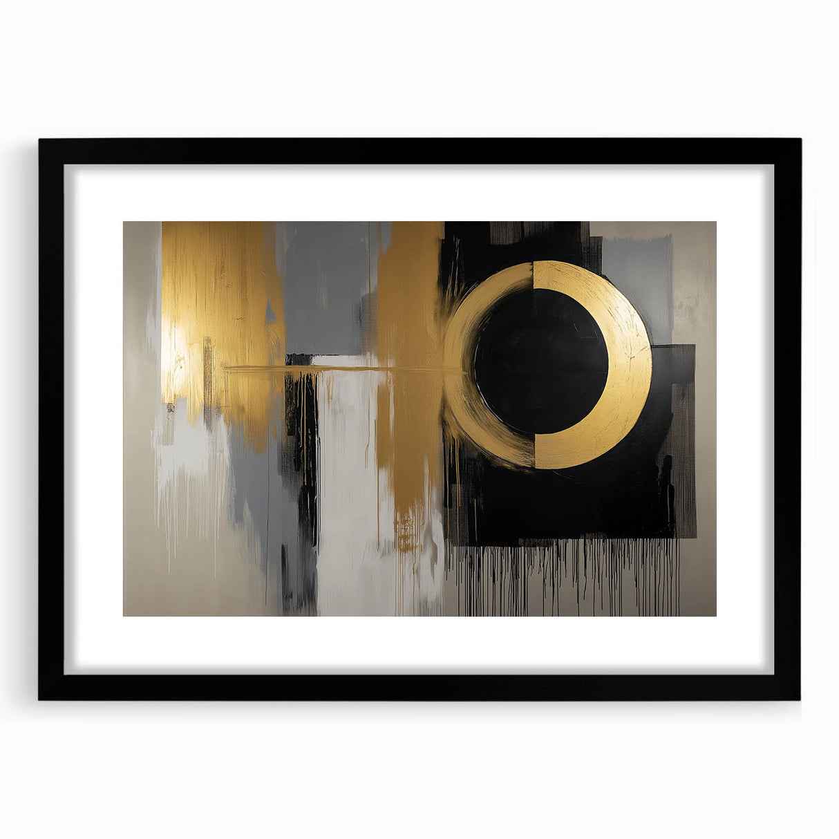 Abstract geometric frame in matte black showcasing a modern design, perfect for stylish home decor or art display. Ideal for contemporary interiors.
