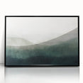 Framed abstract landscape wall art with a black frame, showcasing vibrant colors and dynamic shapes, perfect for modern home decor. Ideal for adding a contemporary touch to any living space or office.