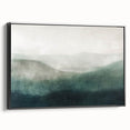 Framed black abstract landscape wall art on canvas, showcasing a modern design with textured details, perfect for contemporary home decor.