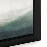 Abstract landscape wall art featuring vibrant colors and intricate textures, framed in a sleek black frame, perfect for modern home decor.