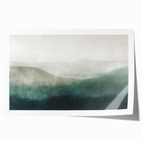 Abstract landscape wall art print showcasing vibrant colors and flowing shapes, rolled and ready for framing, perfect for modern home decor.